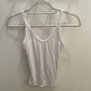 White Ribbed Women's Tank Top